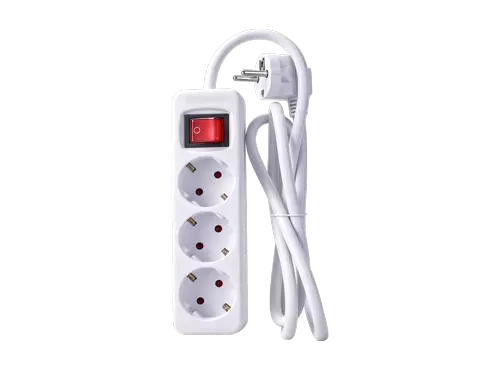 ALLROAD 3-Outlet เยอรมัน Type F Schuko Power Strip, 3680W 16A, สวิตช์เปิด/ปิด
